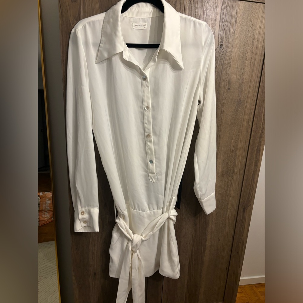 Rumours White Collared Mini Dress